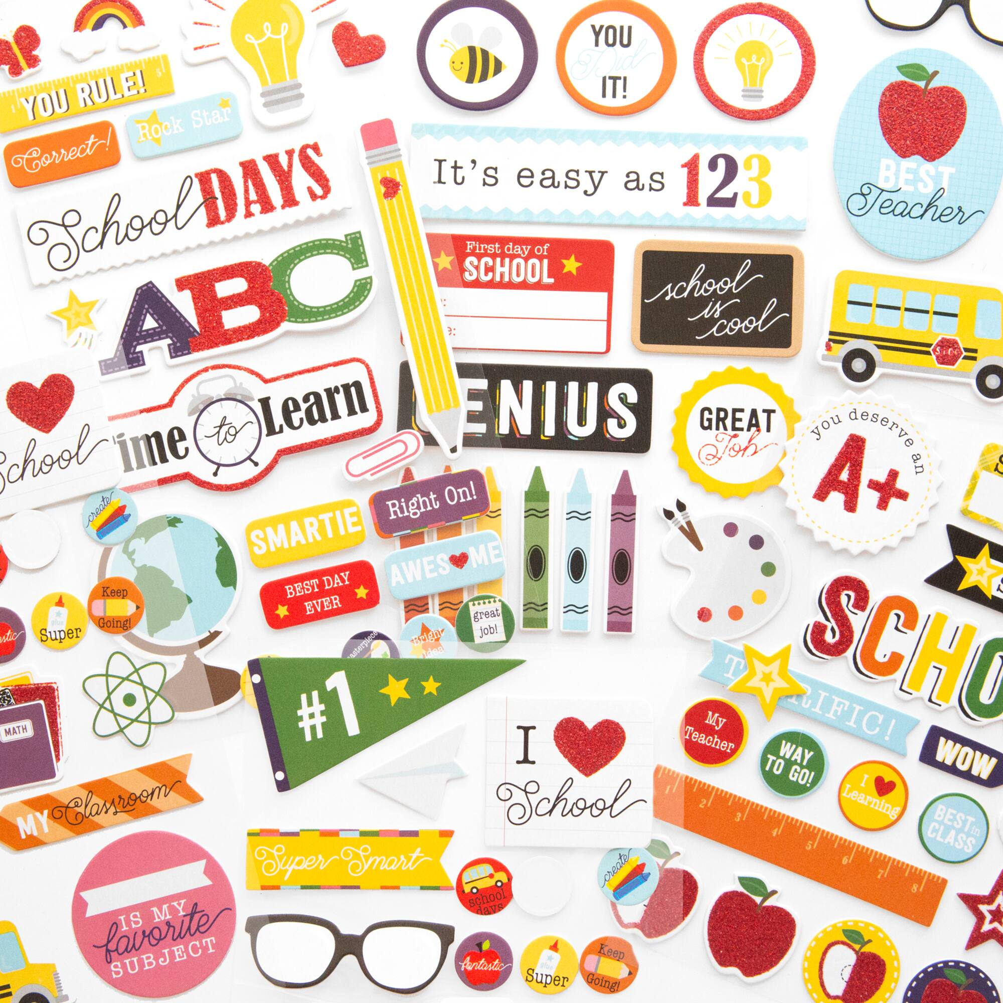 12 Pack: School Flipbook Chipboard Dimensional Stickers by Recollections™